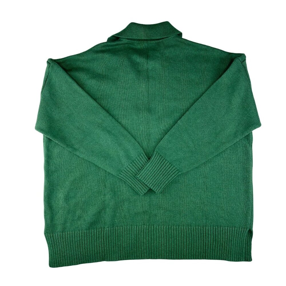 Darling Women Green 3/4 Length Sleeve Collared Knit Sweater Pullover Medium - Picture 3 of 13